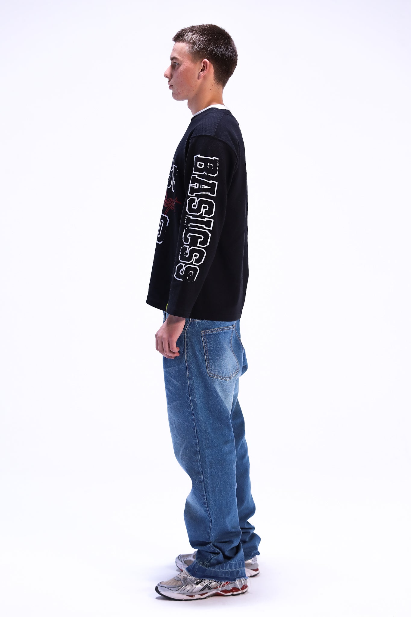 Blue Distressed Hem Denim