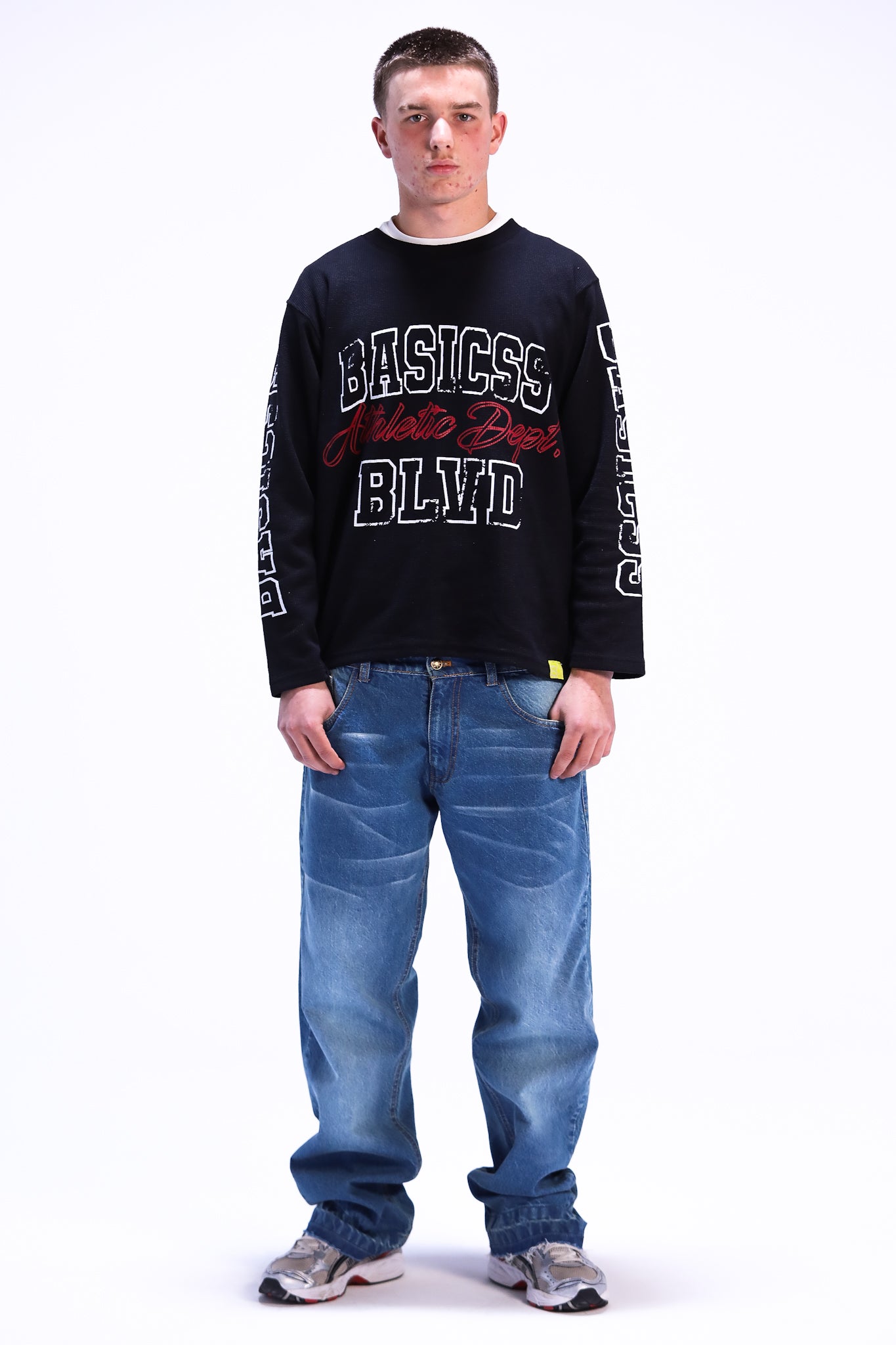 Waffle long-sleeve jersey