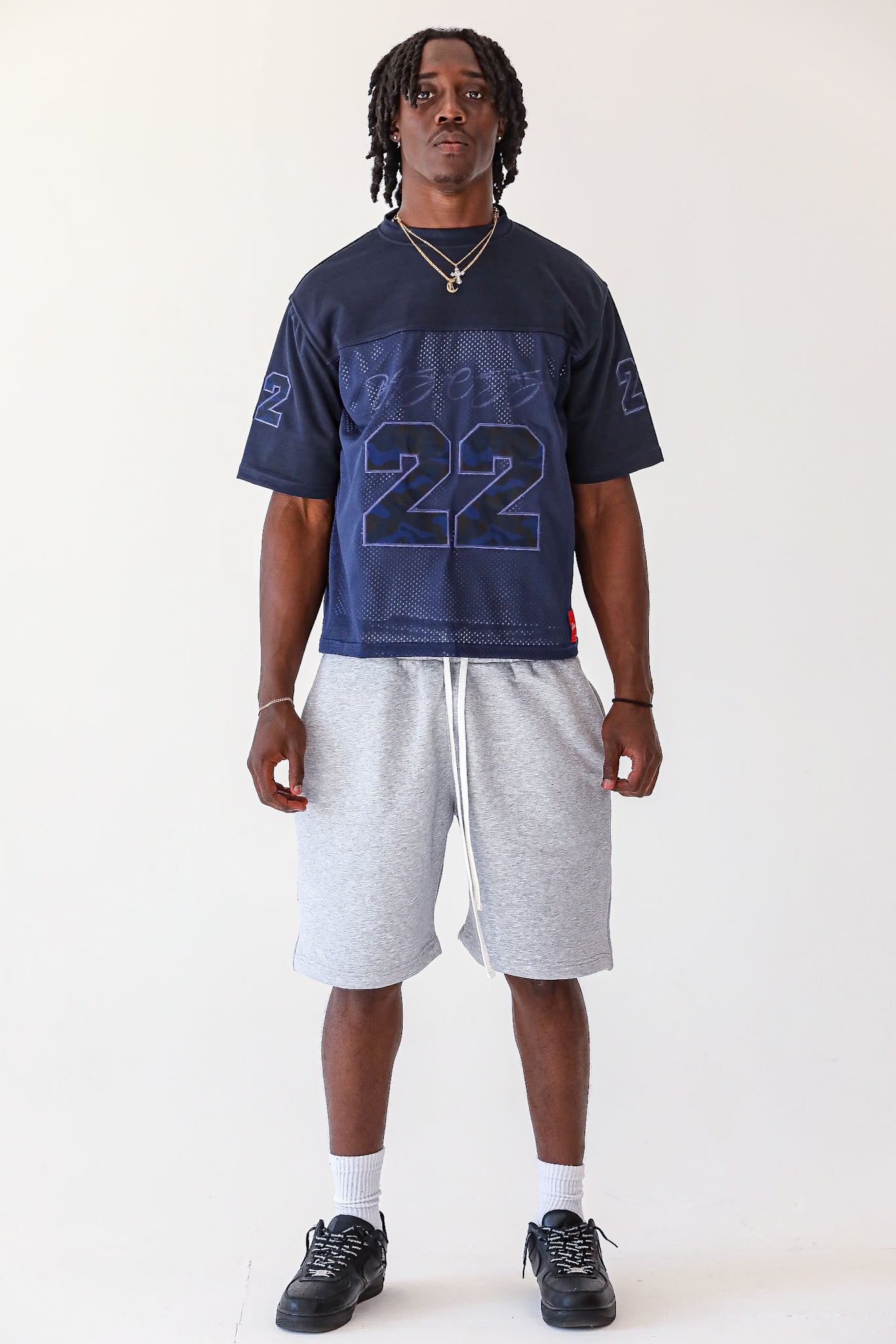 Navy Blue 22 Camo Jersey